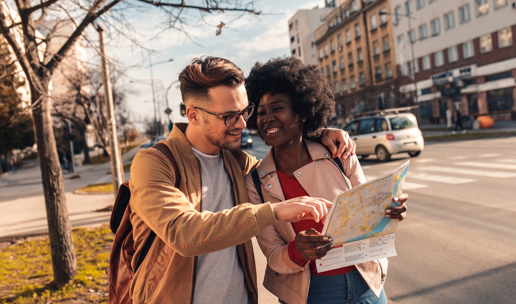 Lifestyle Couple out exploring the city