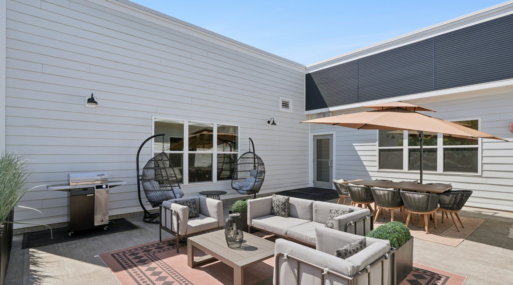 Rooftop with patio furniture