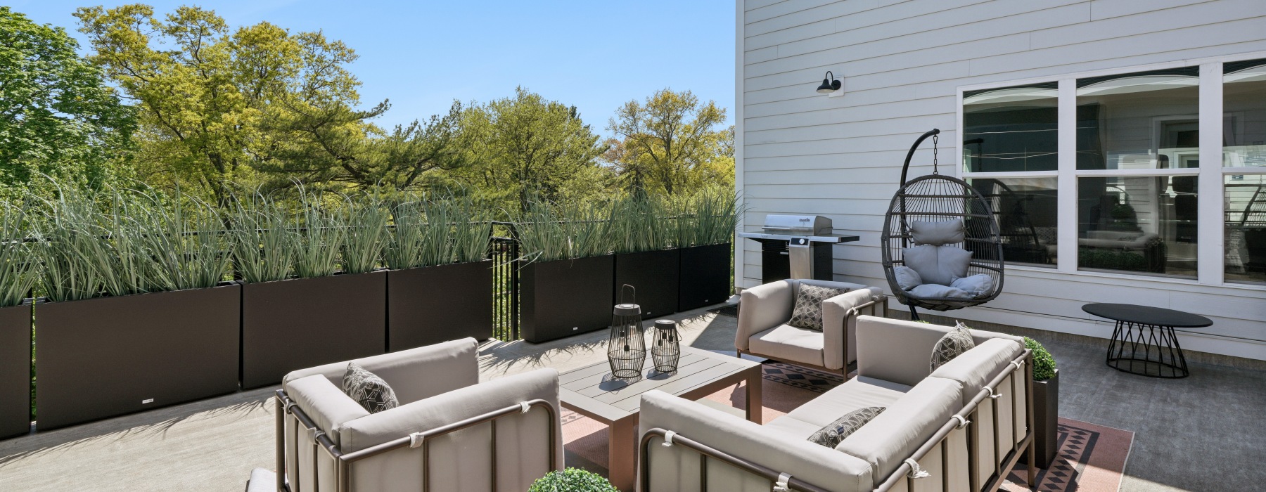 Rooftop terrace with patio furniture